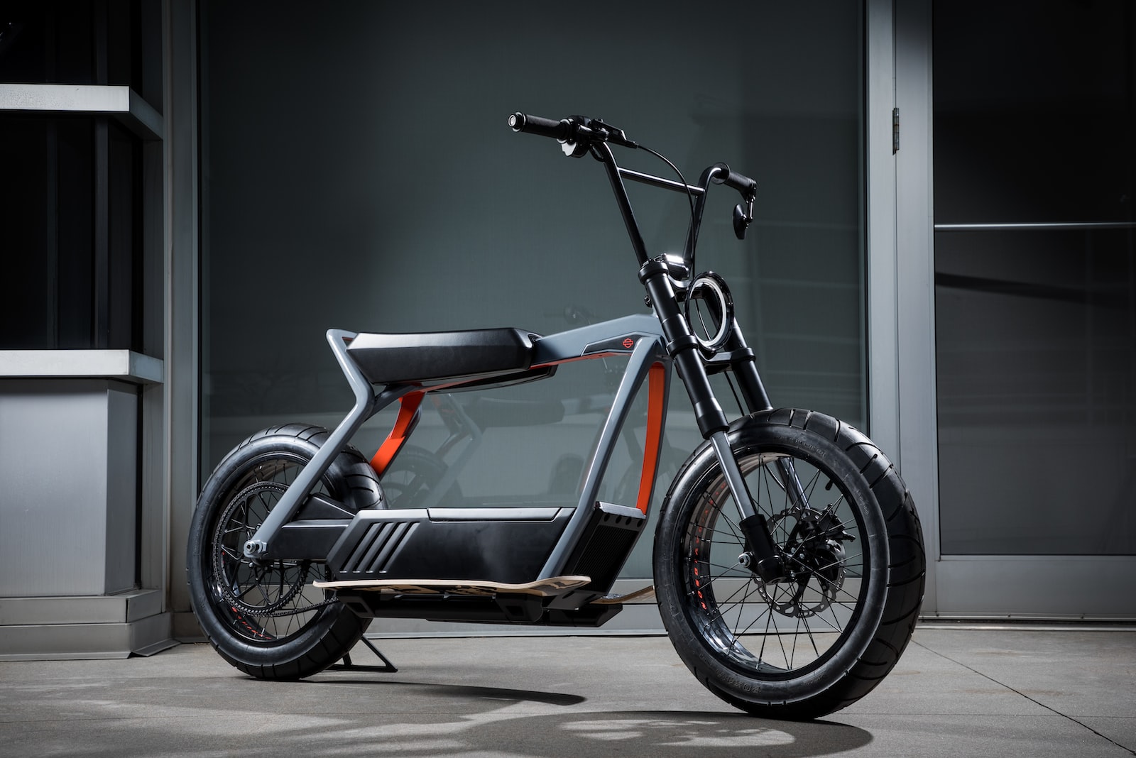 black and grey electric minibike